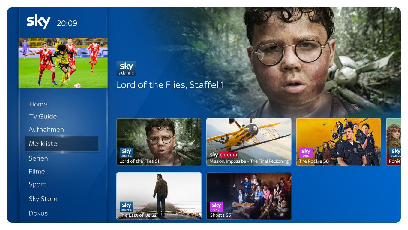 Merkliste Sky UI
