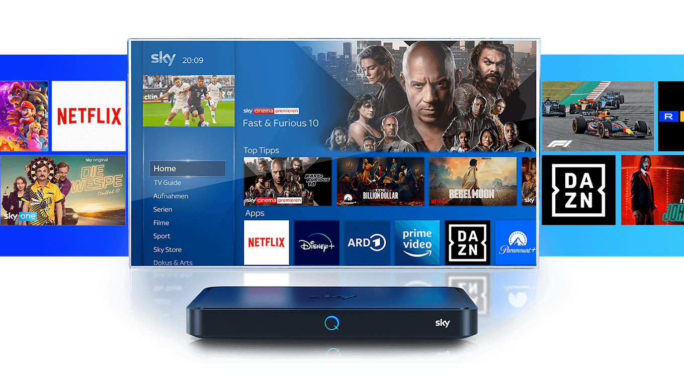 Sky Q Fernsehen, Streaming and Apps